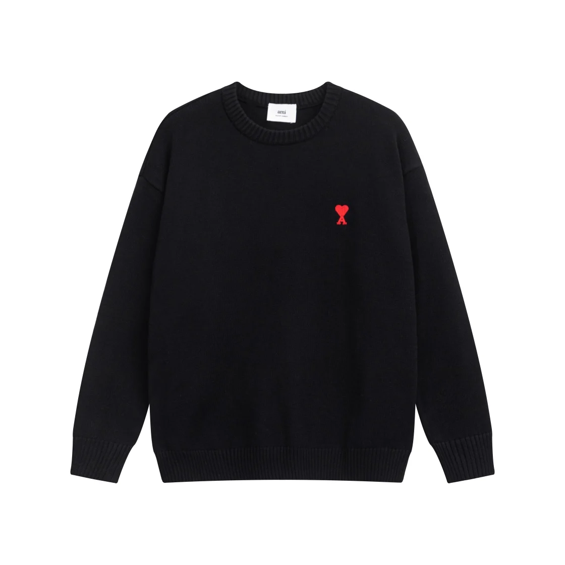 Verdickter Winter-Strickpullover, lässig, trendig, herzförmig, rot, pfirsichfarben, Ami Love Heart Pullover für Männer und Frauen