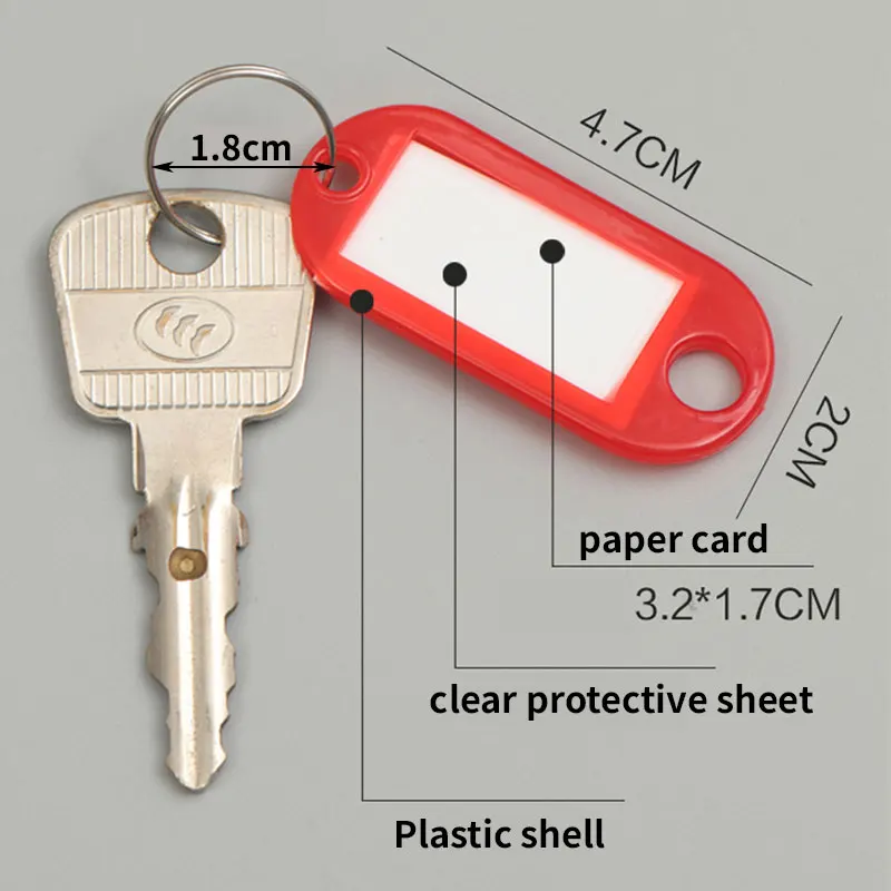 10-50 Cái/lốc Nhựa Cường Lực Chìa Khóa Các Thẻ Có Chia Vòng Nhãn Cửa Sổ Cho DIY Móc Khóa Bộ Đánh Số Tên hành Lý Thẻ Hành Lý