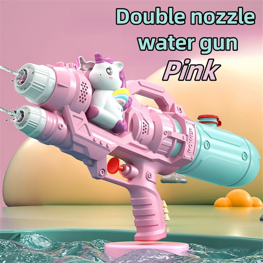 Einhorn Wasser Spray Spielzeug Doppel Düse Wasser Pistole Dinosaurier Presse Typ Watergun Cartoon Tier Wasser Pistole Sommer Pool Spielzeug für Kinder