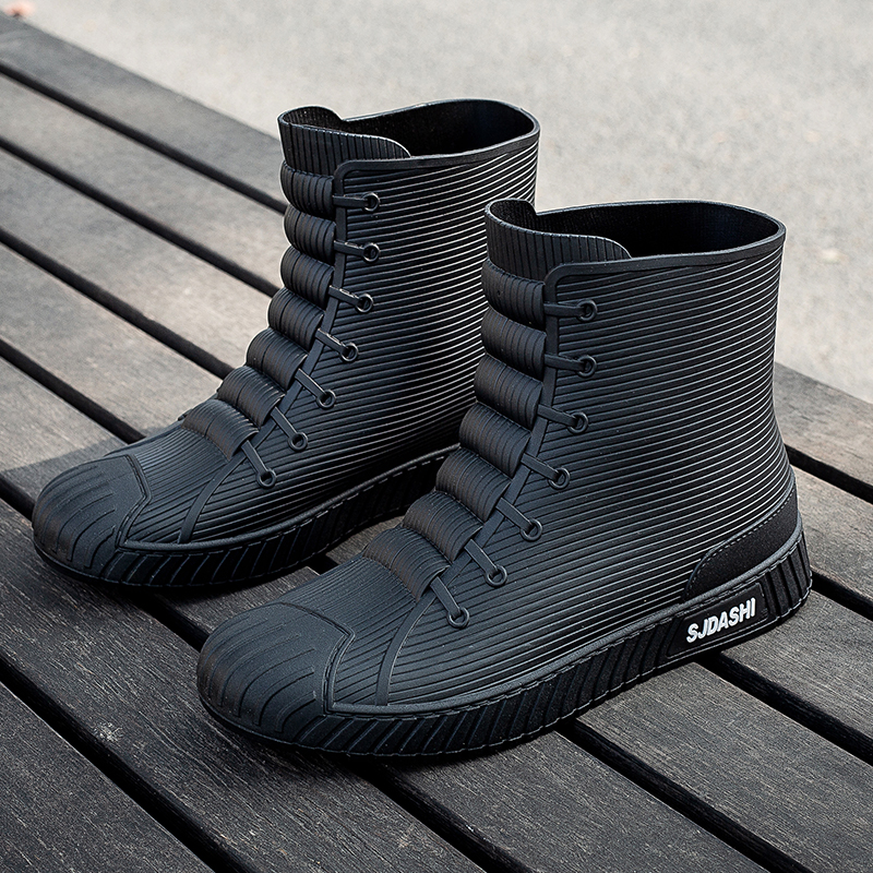 Versátil casual de cano curto sapatos impermeáveis homens mulheres forrado com lã calor antiderrapante resistente ao desgaste ao ar livre botas de chuva