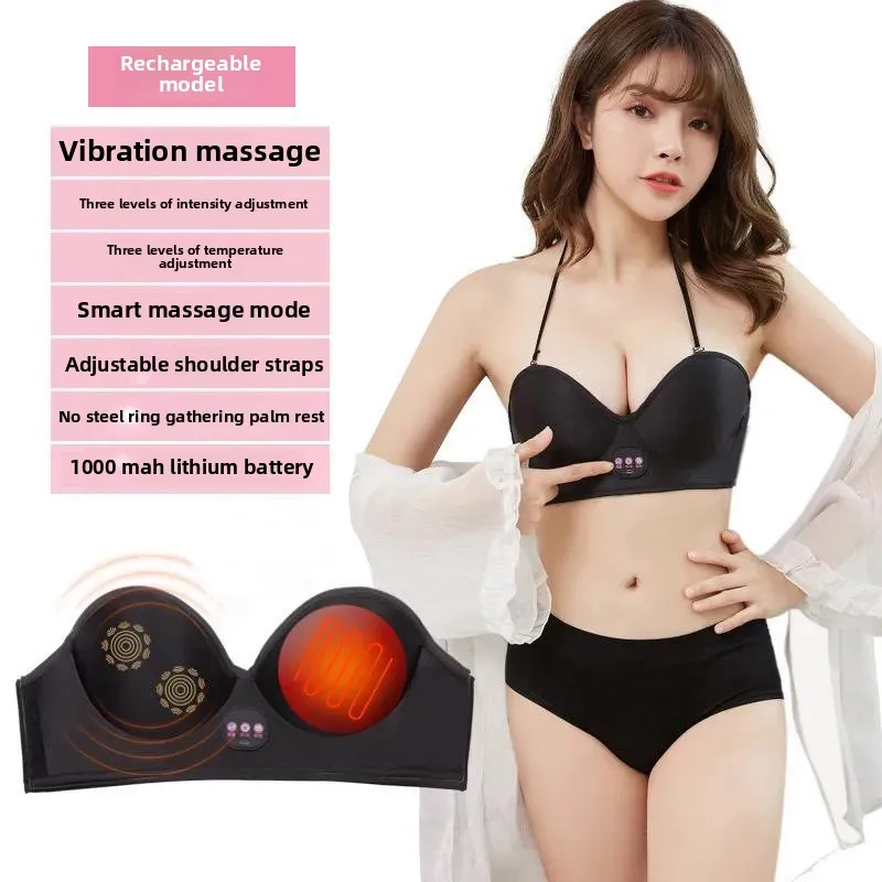2025, neues Brustmassagegerät für Damen, elektrischer Brustvibrator, intelligente Massage-Heißkompresse, Heim-Multifunktions-BH, Unterwäsche