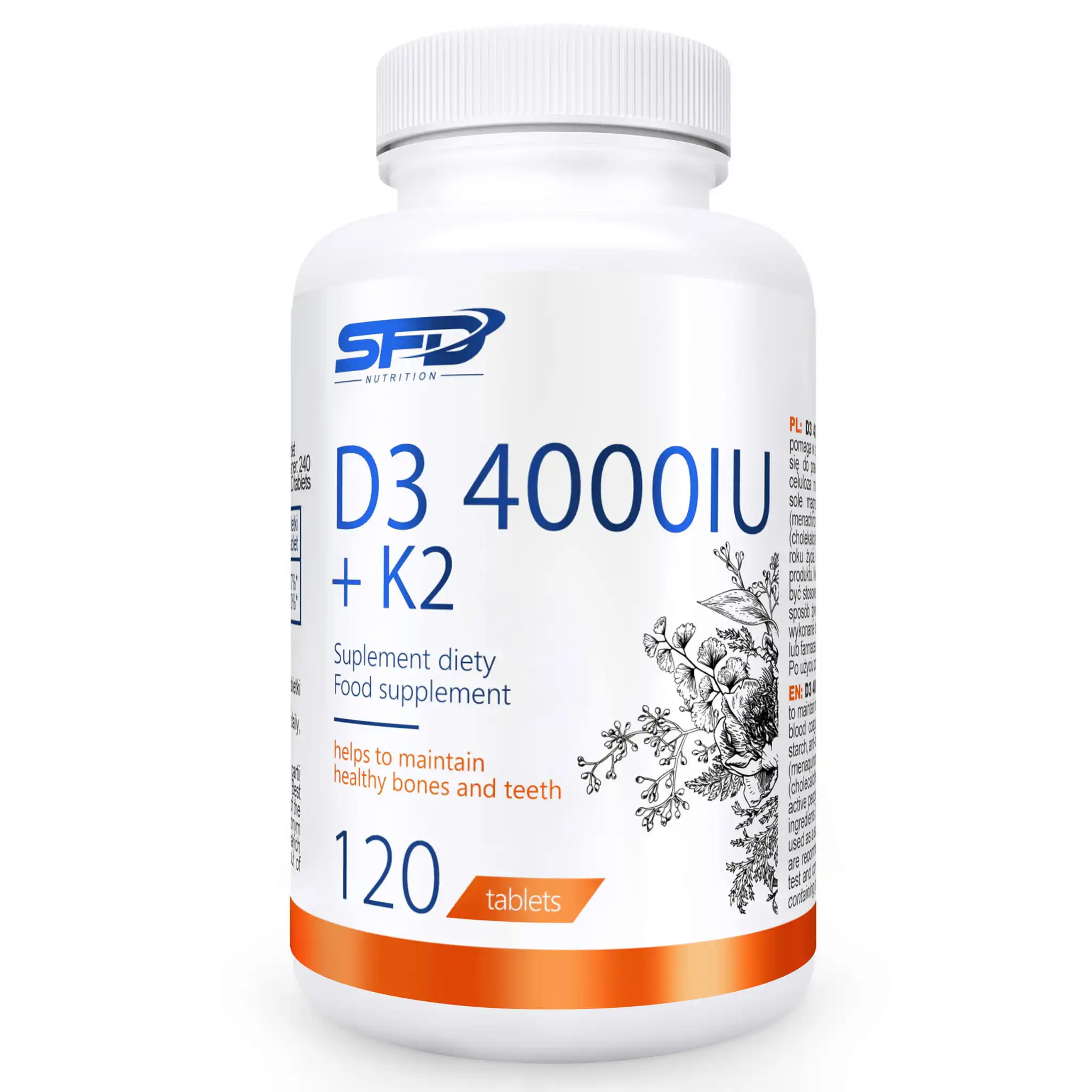 Witamina D3 4000 + K2 120tabl - SFD