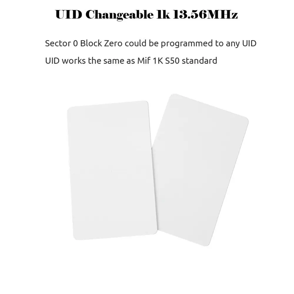 5YOA 5/10szt Rfid Smart Uid Chip White Card Ic 0 Sector Changeable 13.56mhz Badge Nfc Copy Clone 1k S50 Token Read And Write