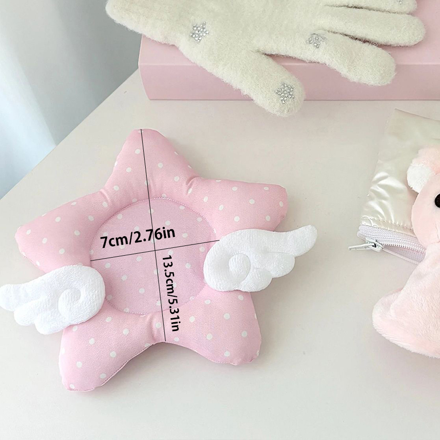 Cute Polka Dot Insulated Coaster Thicken Star Wings Cup Mat Cotton Non-slip Table Mat Home Decoration