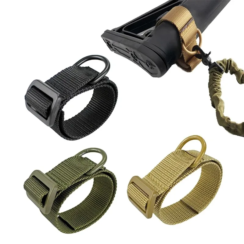 Táctico militar Airsoft táctico ButtStock Sling adaptador resistente Rifle Stock pistola Correa pistola cuerda flejes cinturón