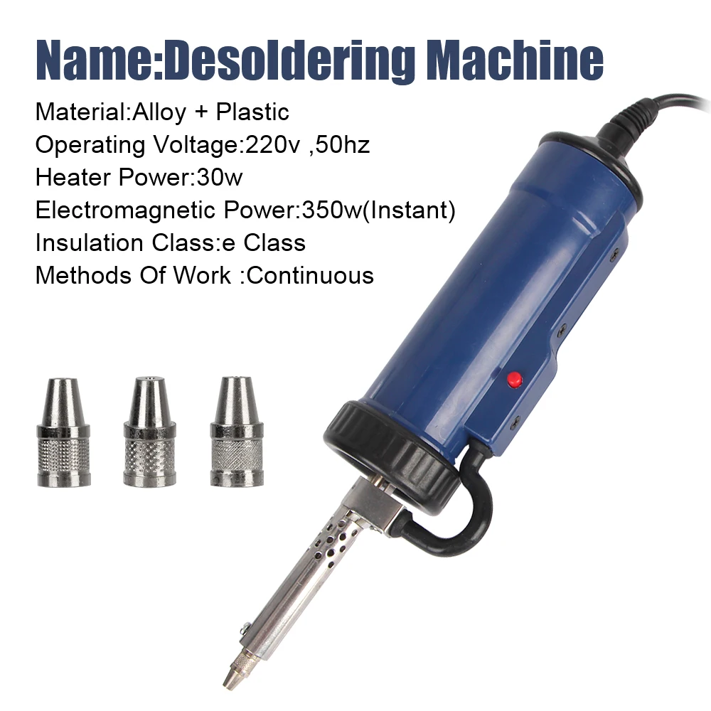 Electric Automatic Desoldering Machine with 3 Suction Nozzle Portable Vacuum Soldering Tin Sucker for PCB Repair Tool
