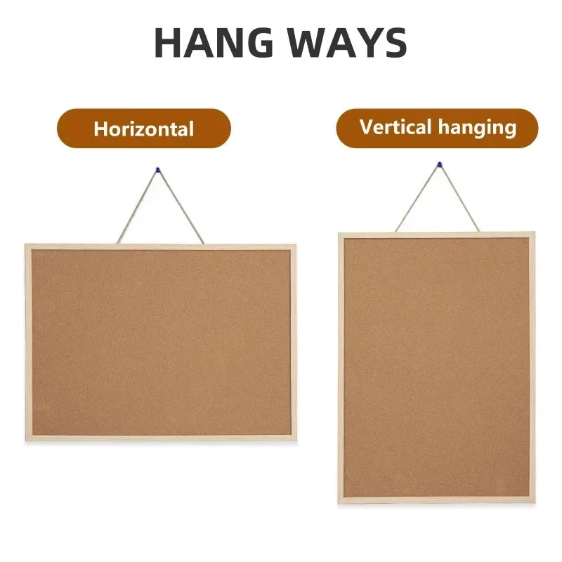 Retro Cork Board Frame, Advertising Display Board, Single-sided Photo Wall, Suitable for Offices and Schools, Display Supplies