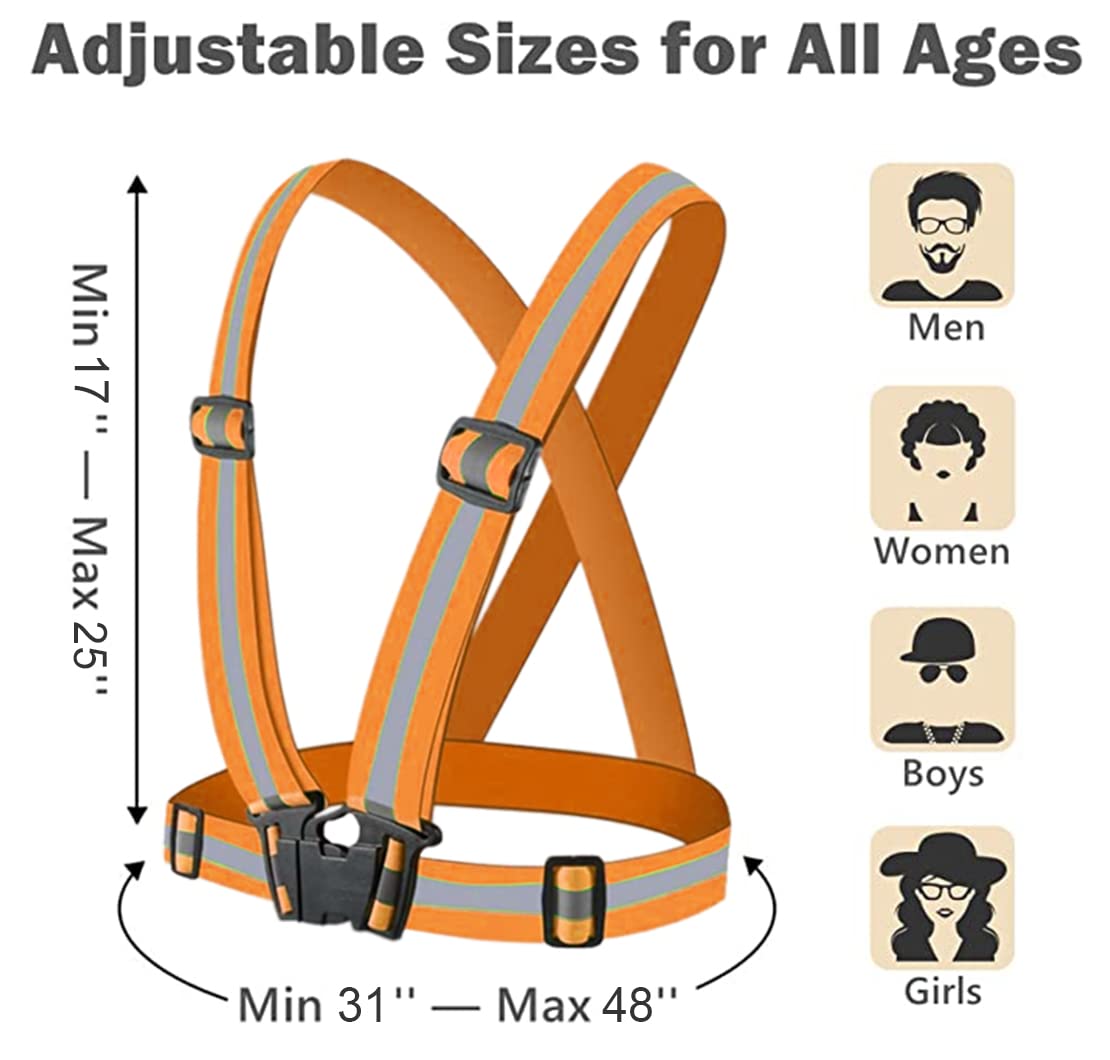 Coletes de segurança reflexivos, leve, ajustável, elástico, jaqueta, alta visibilidade, tiras reflexivas para controle de tráfego, corrida, ciclismo