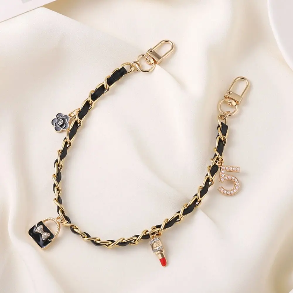 Handy-Lanyard, Tonabnehmer-Tragekette, kurze Handschlaufe, Stil, Telefon, universell, 5, Lippenstift-Gurt, kleiner, duftender Wind-Anhänger