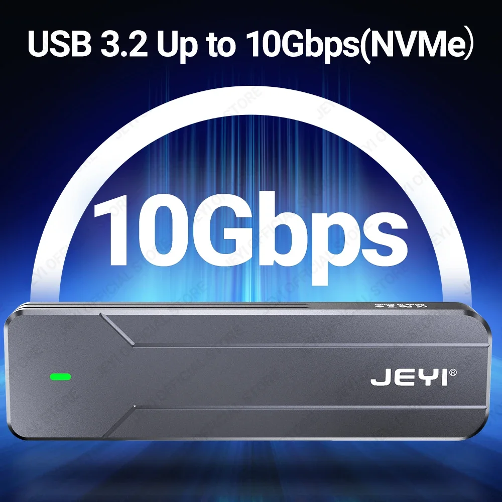 Корпус JEYI M.2 NVMe SATA SSD, USB 3.2 Gen 2 10 Гбит/с или 6 Гбит/с NGFF M-Key B-Key Внешний алюминиевый корпус M.2 с поддержкой отделки UASP