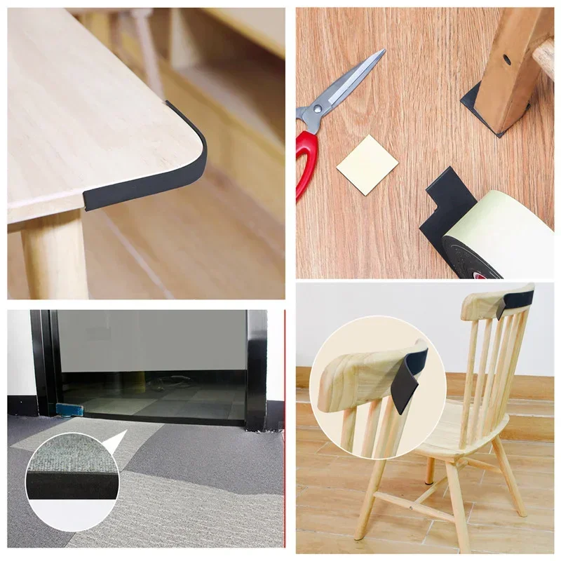 Esponja de goma negra para puerta y ventana, tira de sellado impermeable, insonorizada, autoadhesiva, almohadilla anticolisión, cinta de una sola cara de espuma EVA