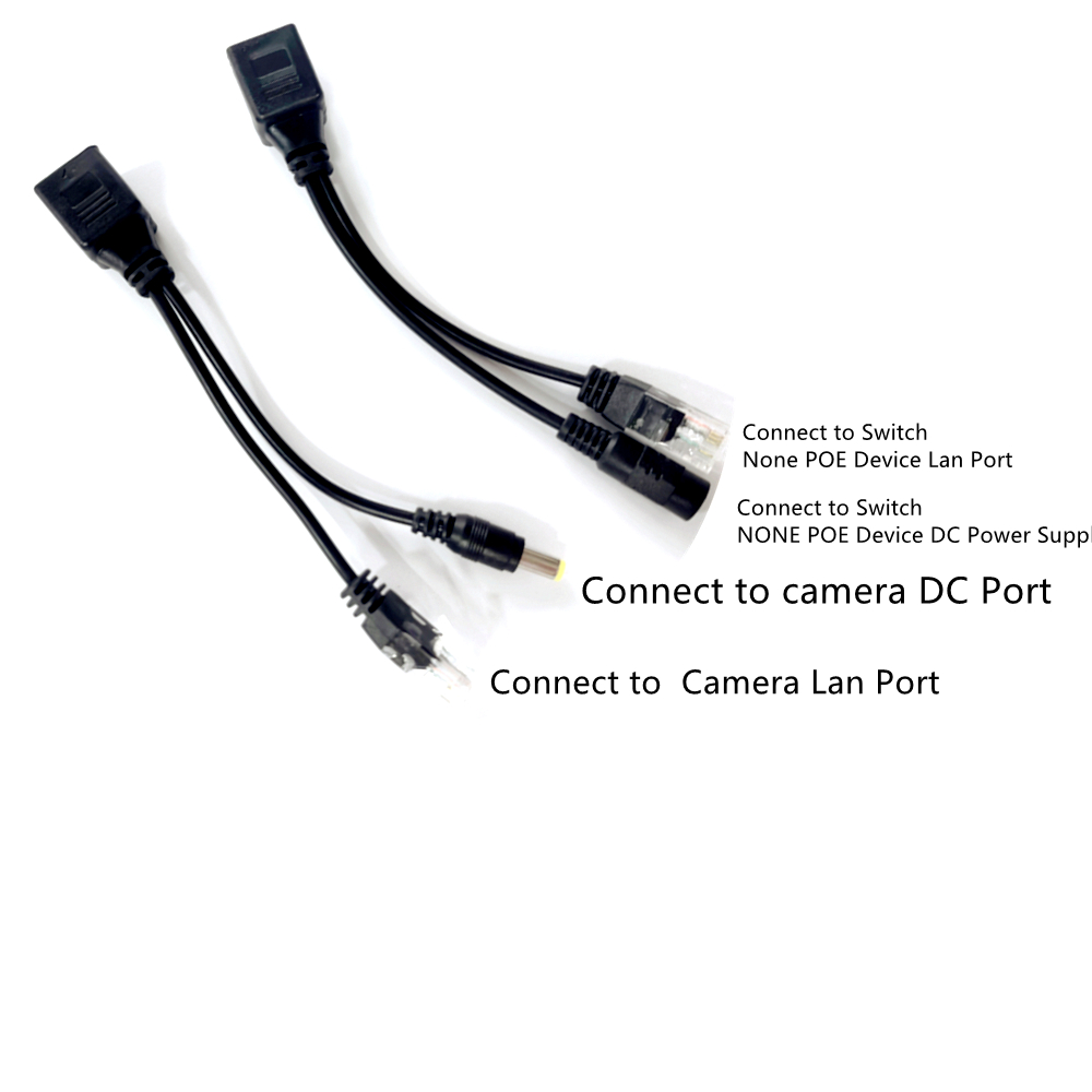 2/5/10 par kabel POE pasywny zasilacz przez sieć Ethernet rozdzielacz POE RJ45 wtryskiwacz moduł zasilania 12-48v dla kamer IP