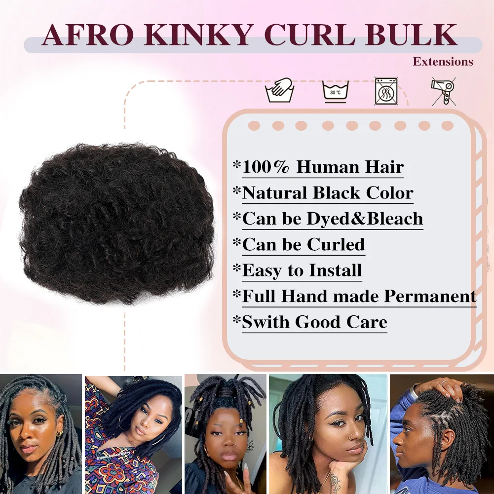 Afro Kinky BULK 100% ต่อผมมนุษย์ Reggae สกปรก Braids บราซิลธรรมชาติโครเชต์ผม Dreadlocks