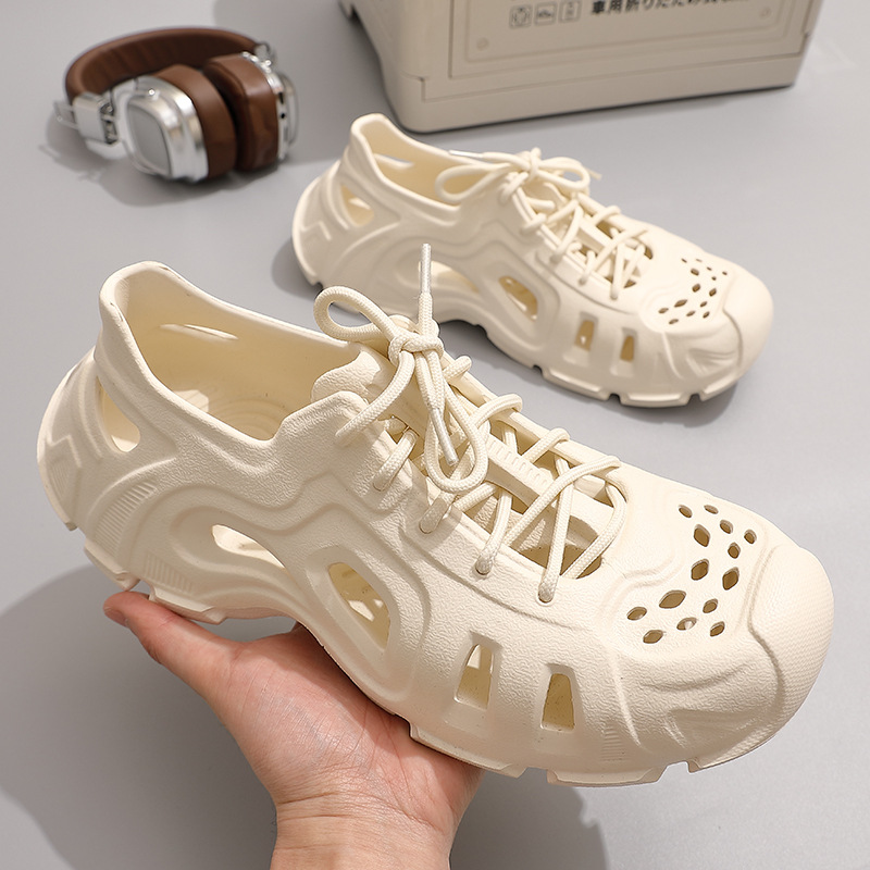 Супер крутые пляжные сандалии, удобные уличные тапочки на толстой подошве из ЭВА, модные шлепанцы, уличная обувь в обычном стиле