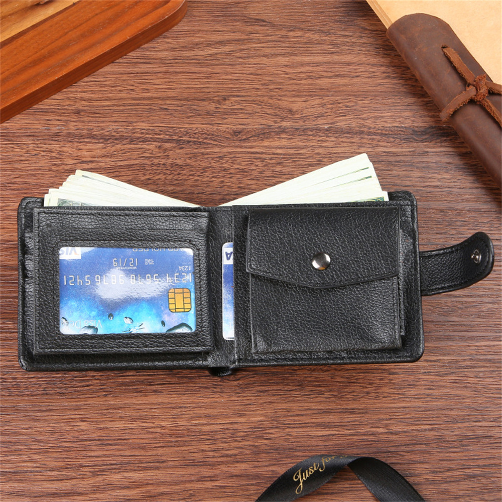Vintage PU Leather Mens Wallets Solid Sample Style Zipper&Hasp Purse Card Holders Famous Brand High Quality Male Wallet
