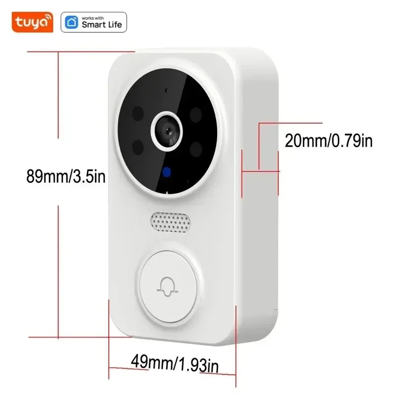 Timbre de vídeo WiFi, timbre inalámbrico WiFi para el hogar, batería recargable, cámara de visión nocturna a Color, timbre Visual