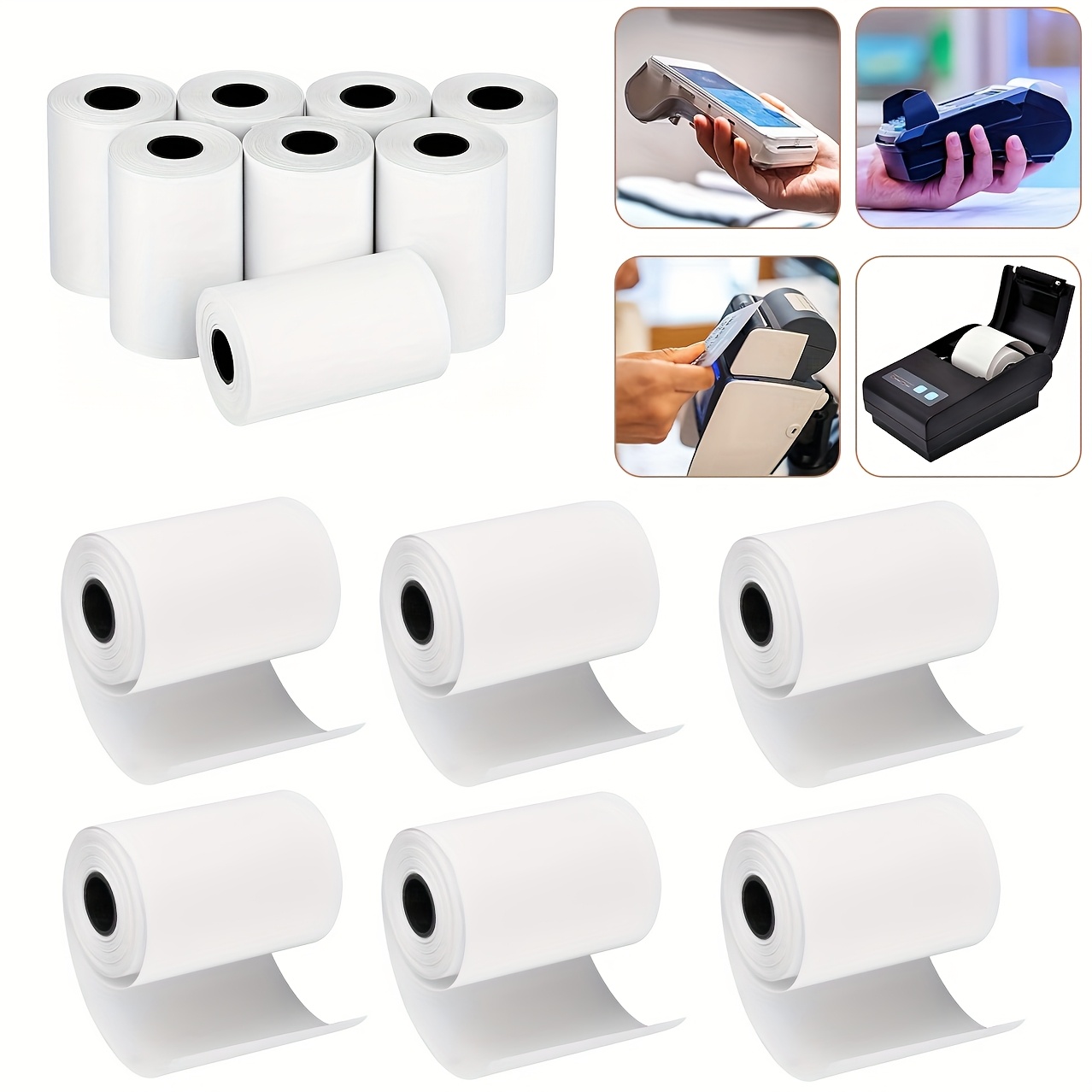 57*37 мм 2 1/4 X 50 термобумаги, рулоны чеков, подходят для всех принтеров кассовых аппаратов Clover Flex POS, бумага для терминалов кредитных карт