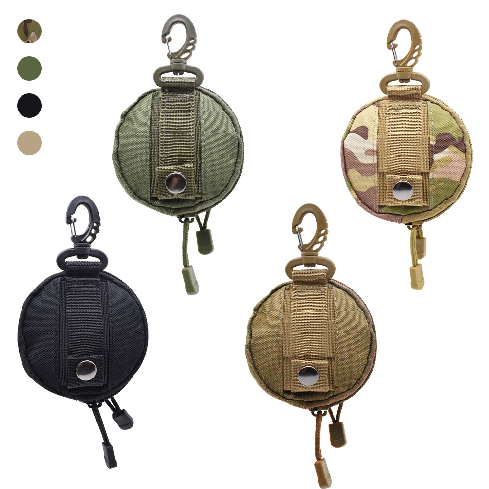 New Outdoor Casual Men Coin Wallet Portable Mini Money Coin Pouch Keys Holder Waist Bag Round Small Case Zipper Wallet