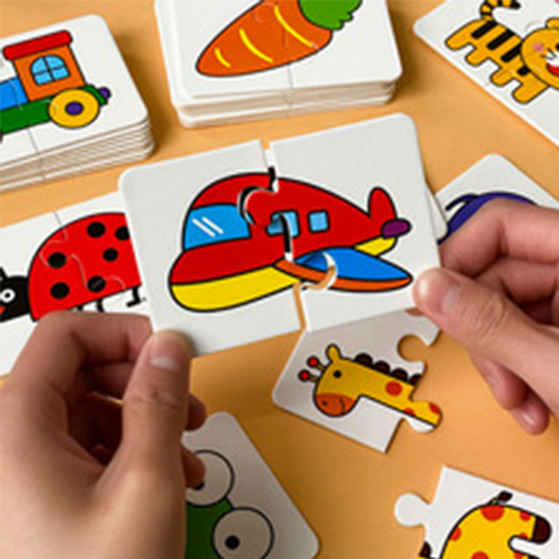 32 ชิ้นเด็กปริศนาการ์ดการเรียนรู้สําหรับเด็กสัตว์ผลไม้รถบรรทุกกราฟการ์ดการศึกษาการ์ตูนรูปแบบความรู้ความเข้าใจของเล่น