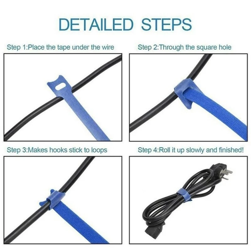 10/30/50 Con Releasable Cáp Nhà Tổ Chức Quan Hệ Chuột Tai Nghe Nhét Tai Dây Quản Lý Nylon Dây Cáp Có Thể Tái Sử Dụng Vòng Lắc Eo băng Dây Thắt