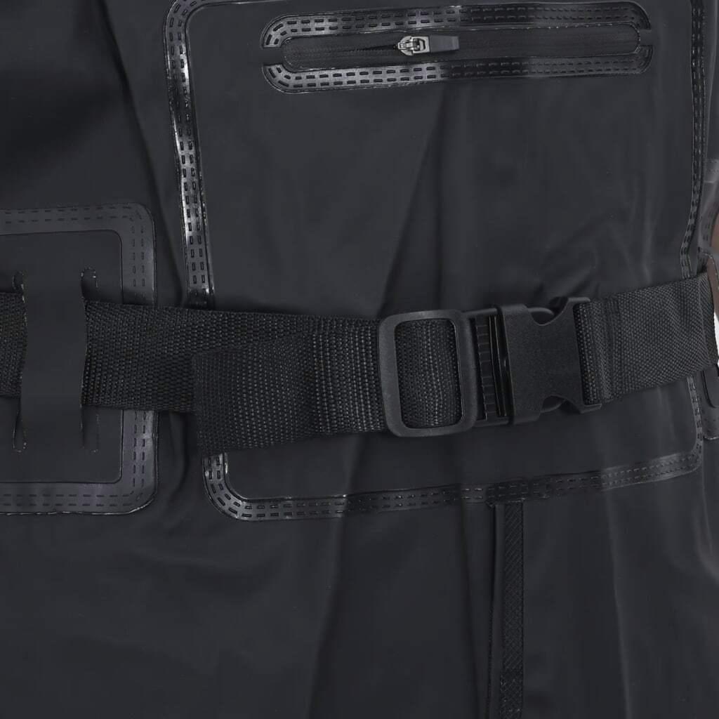 Black Chest Waders with Boots & Belt - Size 41 Waterproof Fishing Gear
