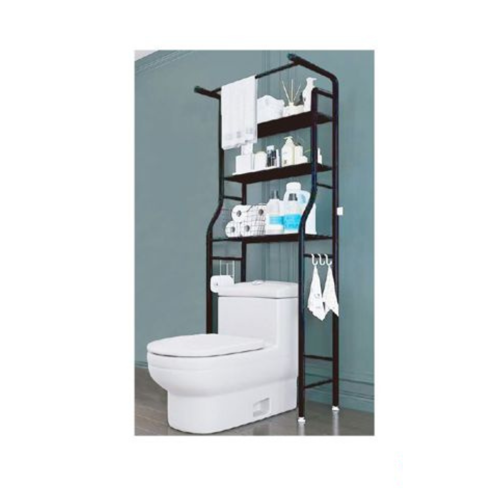 Estantería metal multiuso sobre inodoro o lavadora, aprovecho de espacio, organización de hogar