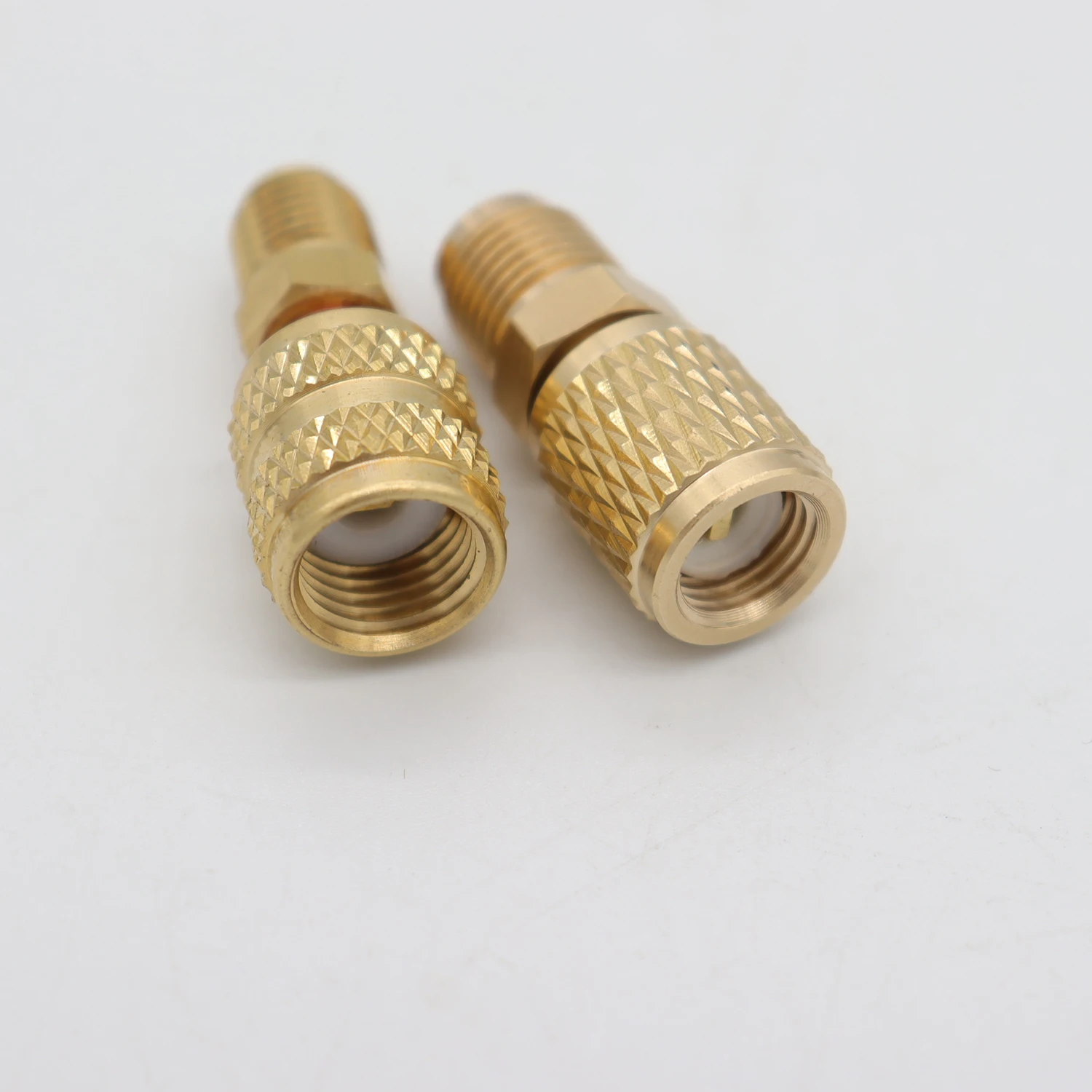 Messing 2-teiliger Satz Schnellkupplungen, Vakuumpumpen 5/16 SAE auf 1/4 SAE R410A Klimaadapter