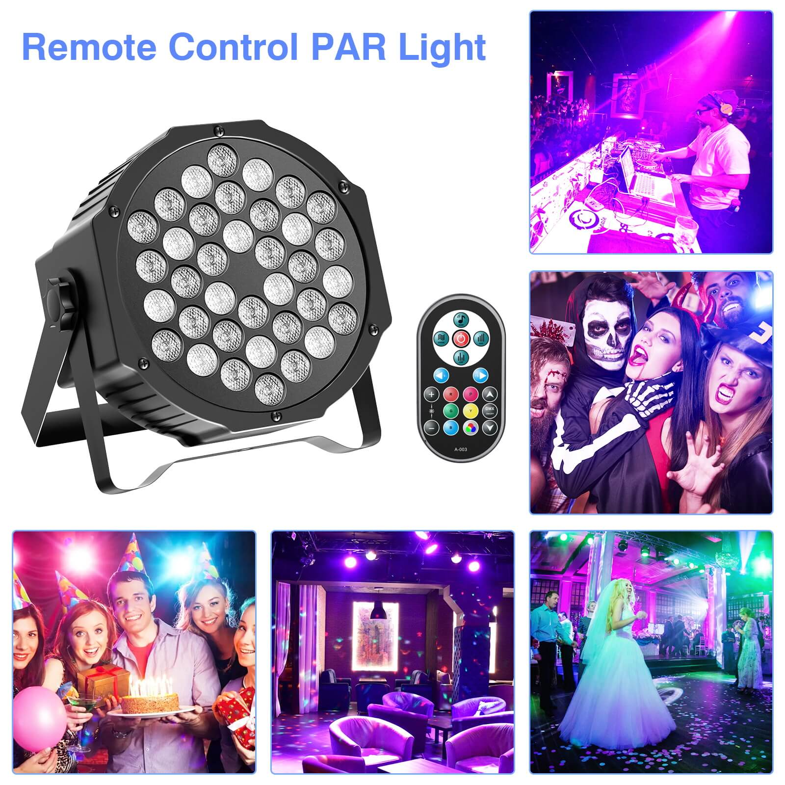 Fieryzeal 2PCS/4PCS LED Par Light RGBW DMX Stage Flat Par Lighting Effect DJ Disco Party Bar Wedding Birthday Show Lights