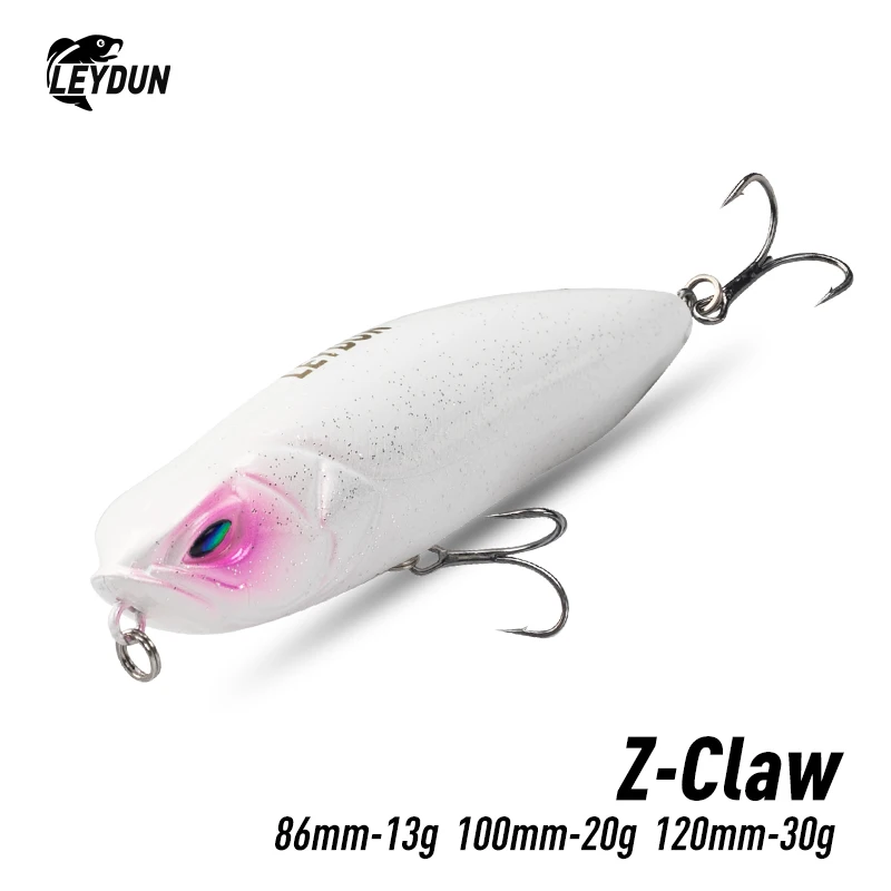 LEYDUN-señuelos de pesca tipo lápiz flotante con garra en Z, 86mm, 100mm, 120mm, cebos duros Topwater, cebo adhesivo de superficie, Wobblers de lubina de buena acción