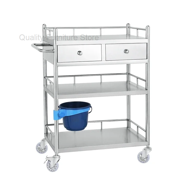 Carro de salón de belleza inoxidable, herramienta de almacenamiento de cajones médicos, carro de tatuaje, carro Auxiliar, muebles de salón BL50SF