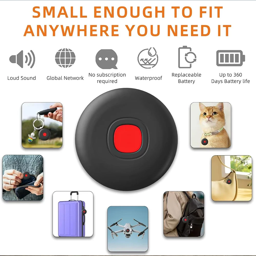 Mini-Smart-Bluetooth-GPS-Tag für Android-Telefone, unterstützt Google Find My Device, Diebstahlschutz-Tracker für Fahrrad/Haustier/Gepäck, tragbar