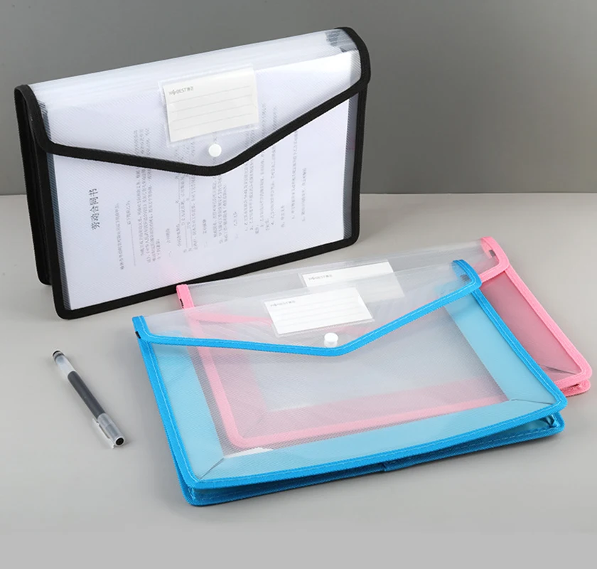 A4 A3 ドキュメントバッグプラスチック封筒バッグ大容量ドキュメントオーガナイザー Pvc 防水文具バッグオフィス Metting 用品
