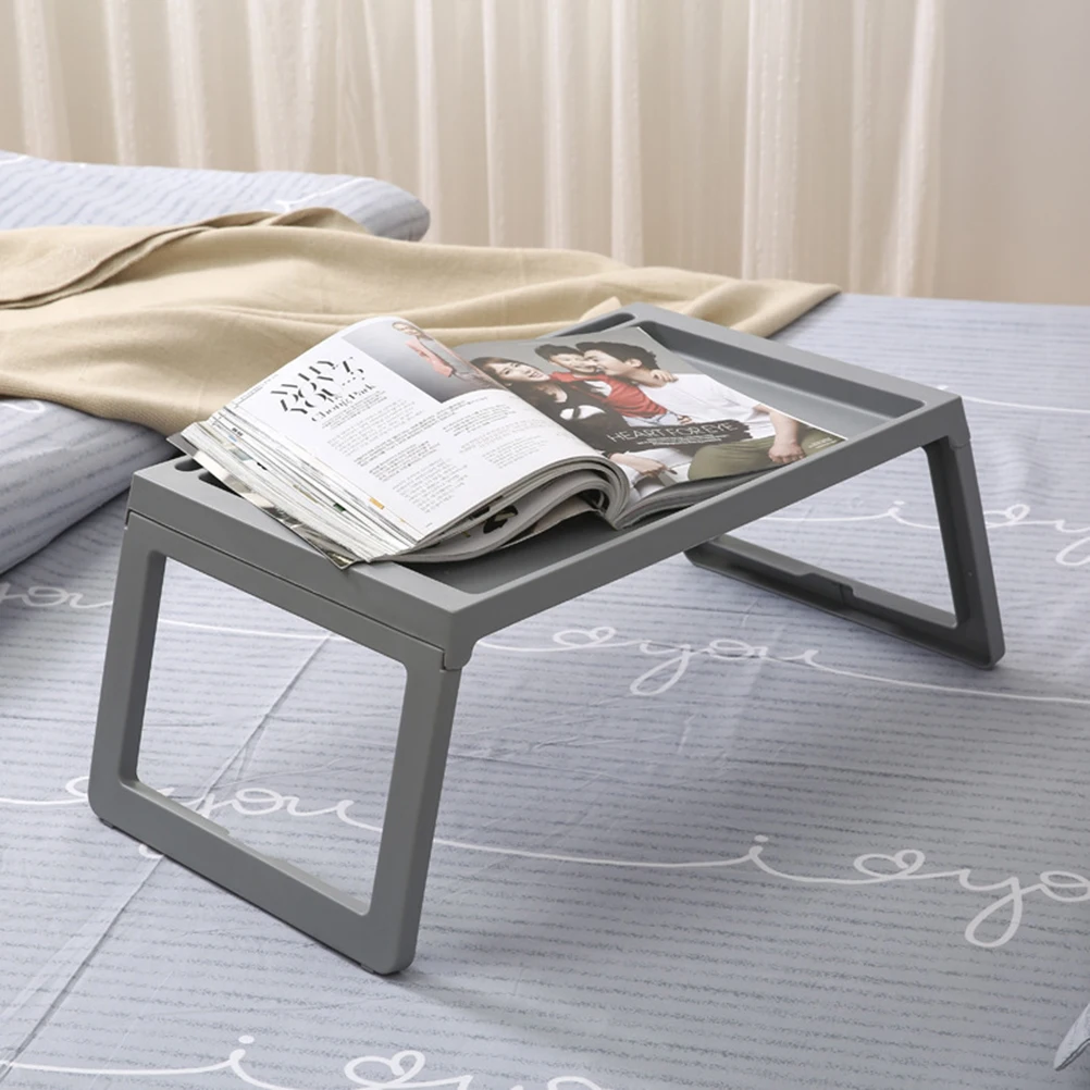 Laptop Stand Bed Folding Bedside Table Desk Foldable Computer Breakfast Beige Student Study  Work Laptop for Breakfast Desk