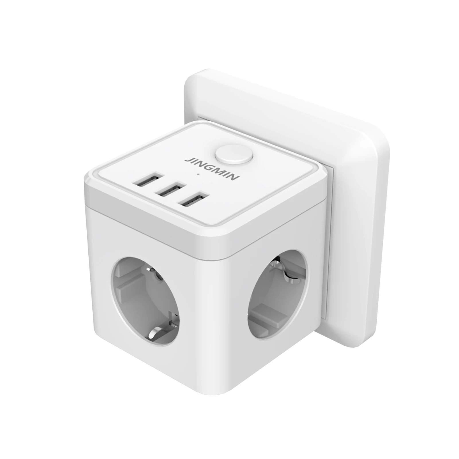 Extensor de tomada de parede com 3 tomadas ac, 3 portas usb 6 em 1, carregador de tomada ue, interruptor elétrico liga/desliga para tomada de tira de energia doméstica