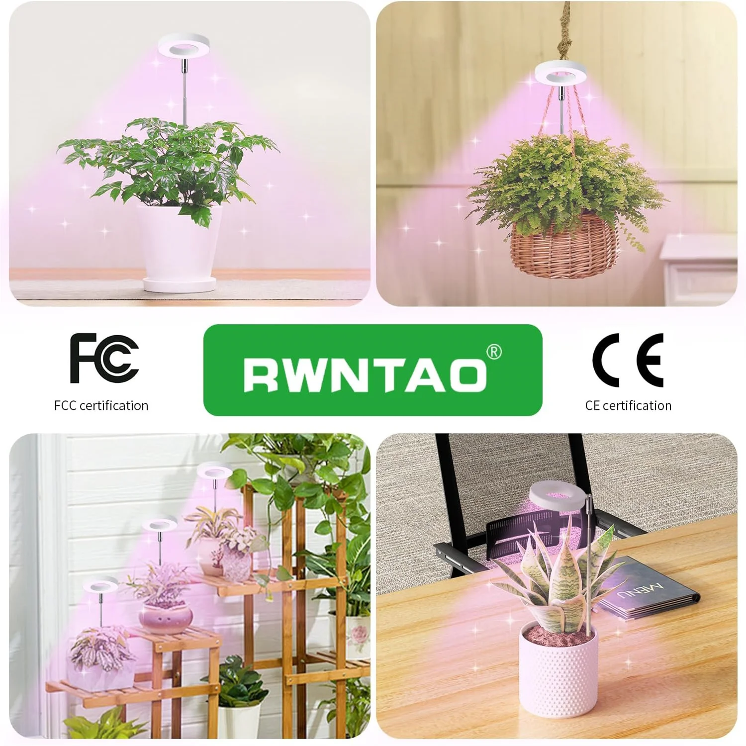 植物成長用USBループライト,植物用成長ランプ,リモコン付き,フルスペクトル,家庭用花,苗クリップ