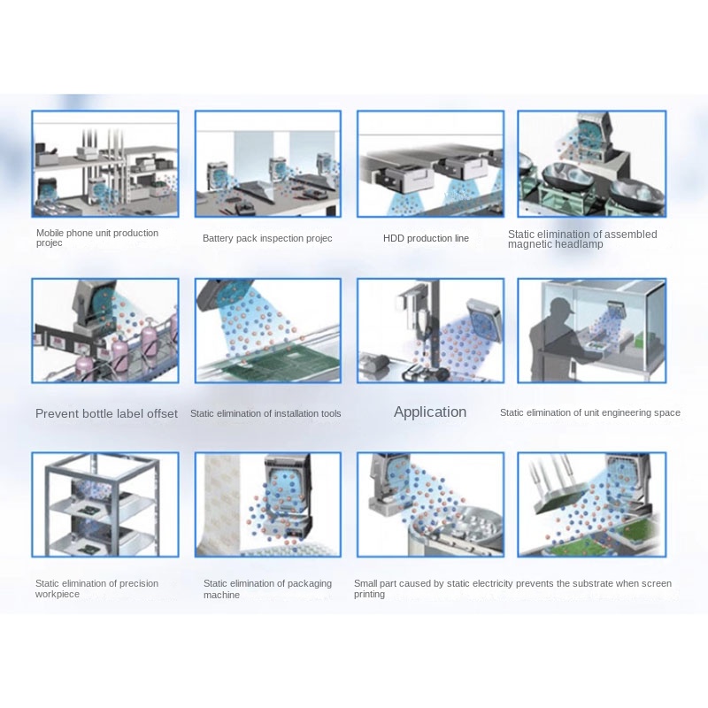 SL-028 Pengion Udara Blower Kipas Ion Anti-statis Menghilangkan Debu Elektrostatik, Aplikasi Peralatan Elektronik dan Medis