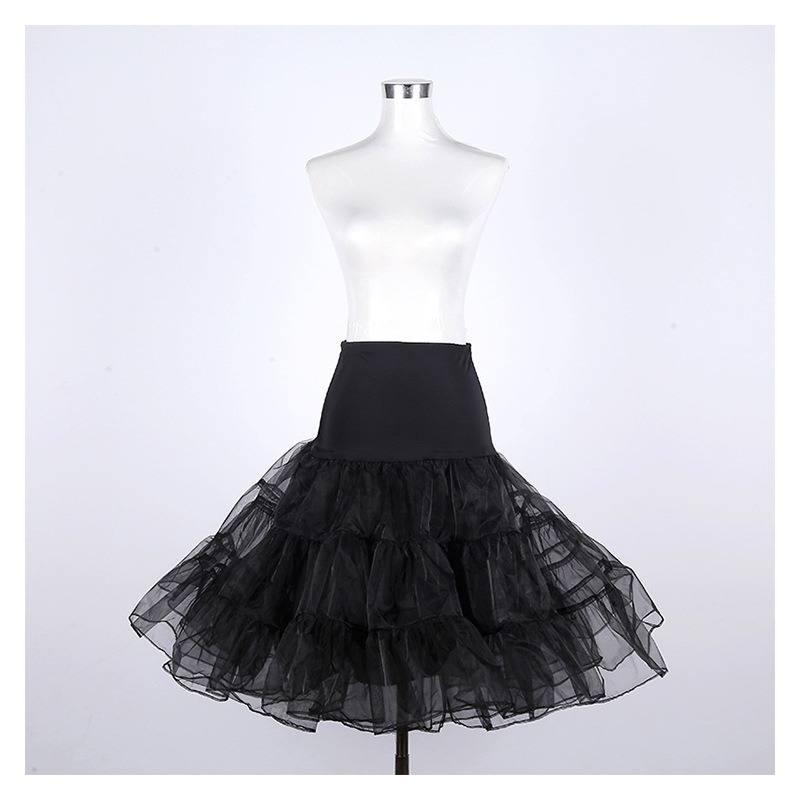 Elegante gonna gonfia sottogonna accessori per feste da donna corto in organza sottoveste di Halloween crinolina da sposa vintage
