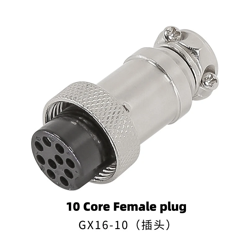 Conector de aviación GX16 2/3/4/5/6/7/8/9/10 pines |   Desconexión rápida roscada M16 |   Acoplador de cable de enchufe hembra con enchufe macho IP67