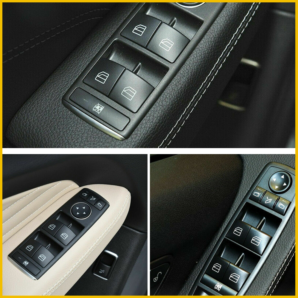 Tapa de cubierta de botón de interruptor de ventana eléctrica de coche, color negro, para mercedes-benz Clase C W204 S204 W212 A207 A-Klasse W176 W246 C117 X166, 4 Uds.