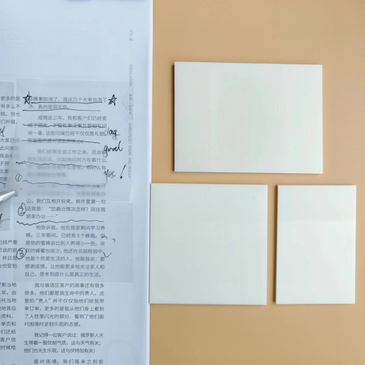 50 枚透明防水付箋パッドメモ帳学校文具事務用品