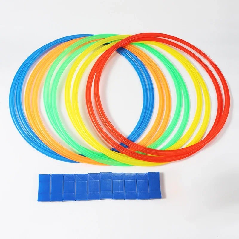 Divertido entrenamiento físico al aire libre, juego de anillos de salto de celosía deportivo, 10 aros, 10 conectores para suministros de entrenamiento de fútbol en el parque