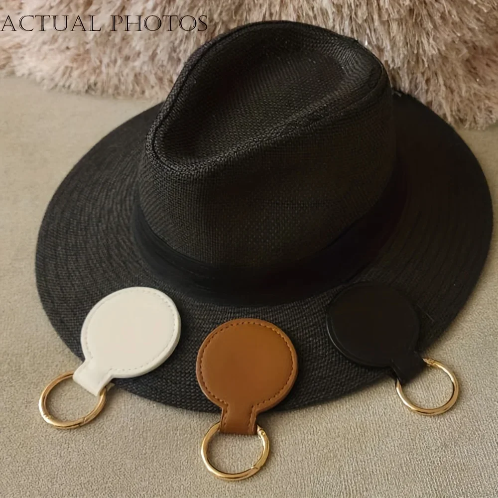 1PC Magnetic Hat Clip on Bag Hat Holder for Handbag Backpack Luggage PU Leather Hat Keeper Clip Travel Bag Accessories