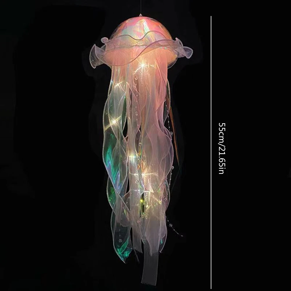 Jellyfish Lamp Jellyfish Atmosphere Night Light Button Battery Hanging Ceiling Lantern Creative Jellyfish lantern Photo Props