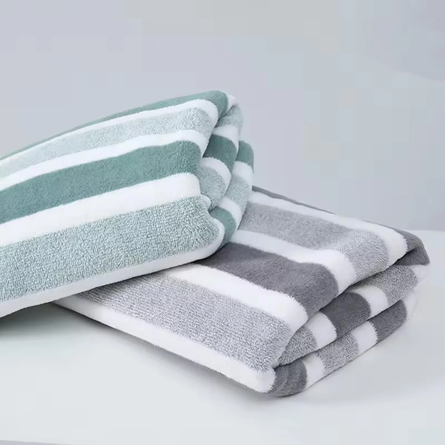 1 Pc Striped Face Towel Thickened Absorbent Soft Face Towel For Home Thick And Durable For Daily Household Use
