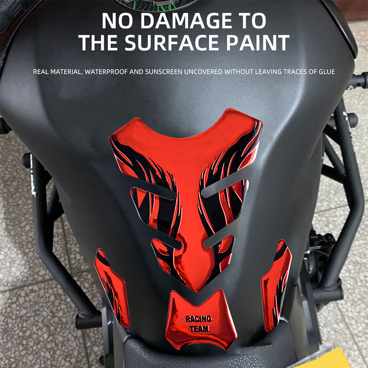 Adesivo de osso de peixe para motocicleta, adesivo para tanque de motocicleta, espinha de peixe 3d, protetor de óleo e gás, modificação de decalque