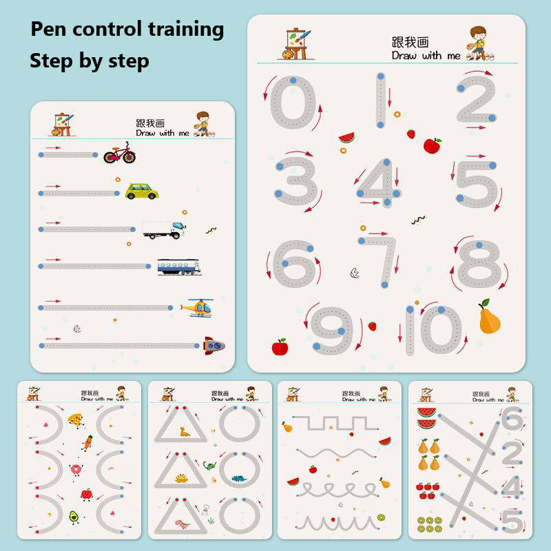 Magisches Tracing-Arbeitsbuch, pädagogische Montessori-Bücher für Kinder, Stiftkontrolle, Training, wiederverwendbares Kalligraphie-Copybook, Kinderspielzeug