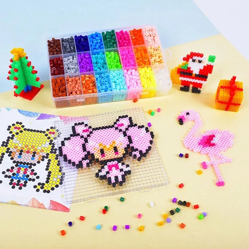 Perler contas kit 5mm hama contas criativo 3d quebra-cabeça conjunto completo com todos os acessórios engomar contas artesanais brinquedo presente