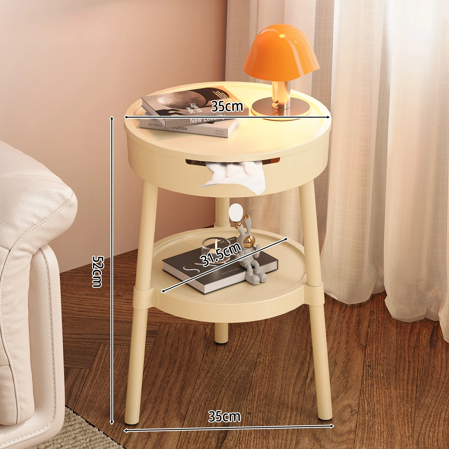 Sofá lateral cafeteria criativa estilo creme mesa de centro móvel sala de estar mesa de cabeceira com armazenamento decoração de mesa de chá
