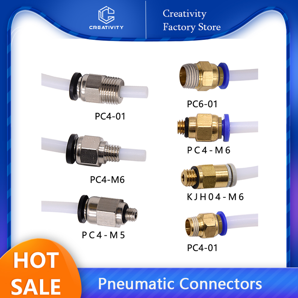 空気圧コネクタ PC4-01 PC4-M6 ボーデン押出機 J ヘッドホットエンド PTFE チューブカプラー J ヘッド継手エンダー 3 3D プリンタ部品