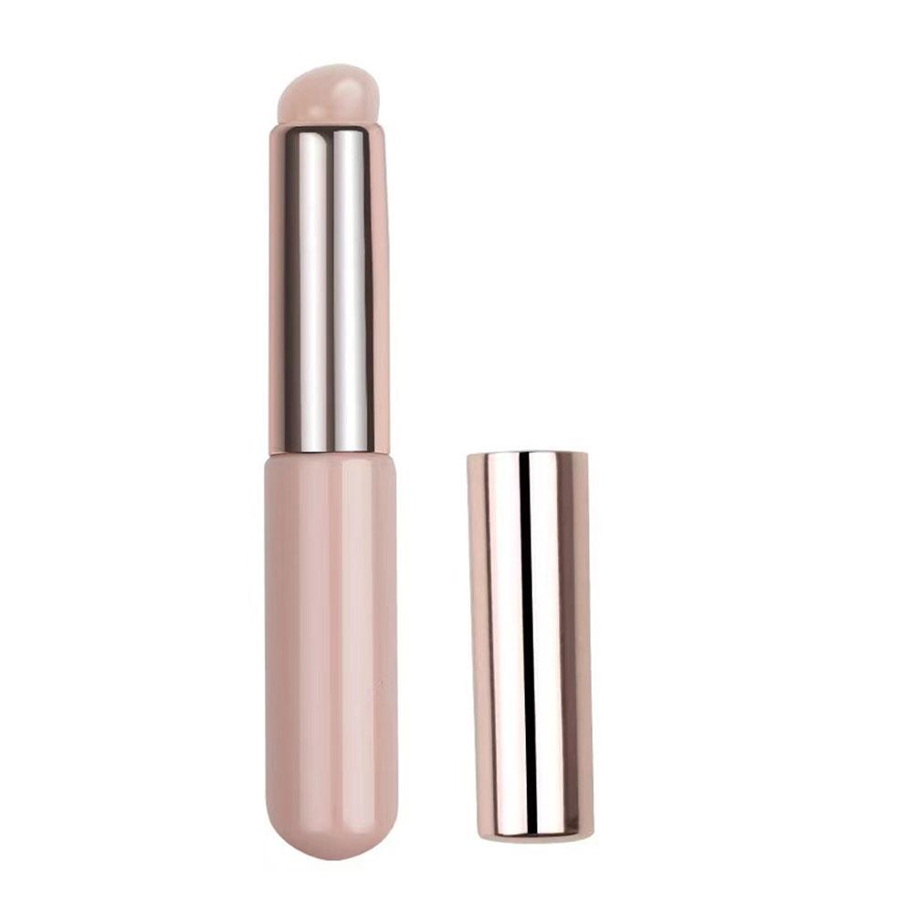 Pincel labial de silicone com tampa, pincel corretivo como pontas dos dedos, batom macio q, pincéis de maquiagem, cabeça redonda, sem quebrou